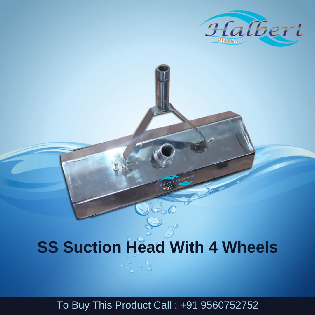 Suction Head with 4 Wheels in Stainless Steel